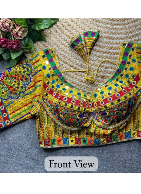 Tew Heavy Italian Soft Silk Multi Thread Work Navratri Blouse